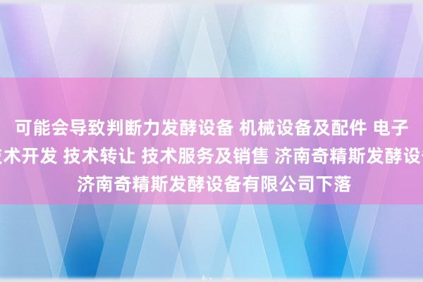 可能会导致判断力发酵设备 机械设备及配件 电子产品及配件的技术开发 技术转让 技术服务及销售 济南奇精斯发酵设备有限公司下落